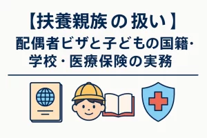 【扶養親族の扱い】配偶者ビザと子どもの国籍・学校・医療保険の実務